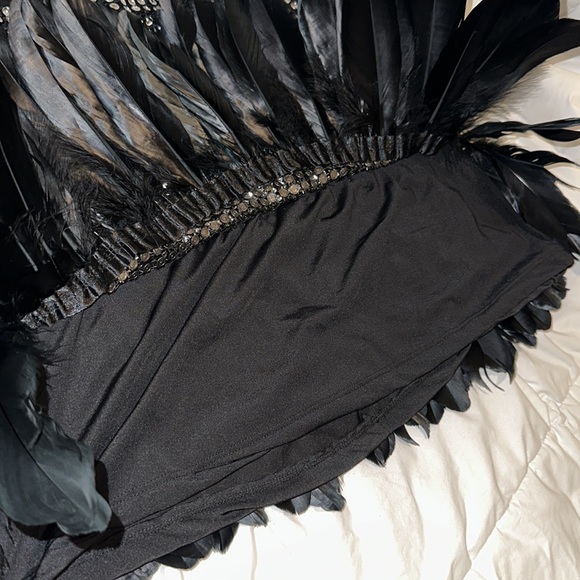 SALE- Crystal & Goose Feather Skirt - Picture 3 of 6